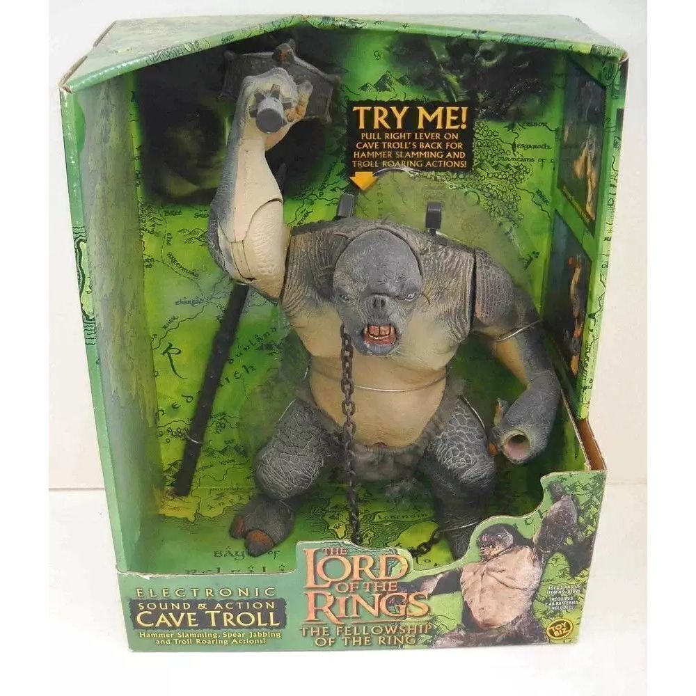 LOTR LORD OF RINGS TOYBIZ TOY BIZ GREEN BOX CAVE TROLL SOUND & ACTION FIGURE NIB